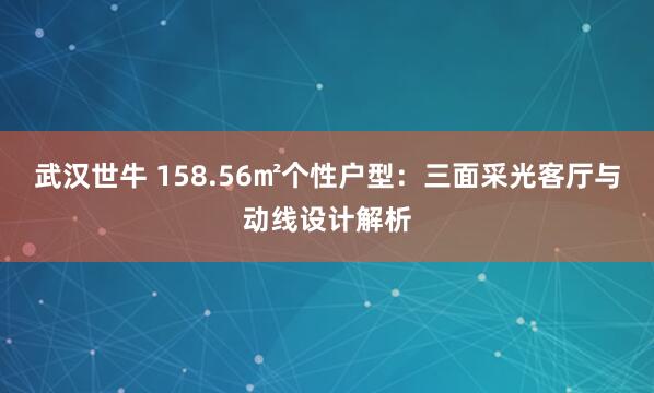 武汉世牛 158.56㎡个性户型：三面采光客厅与动线设计解析